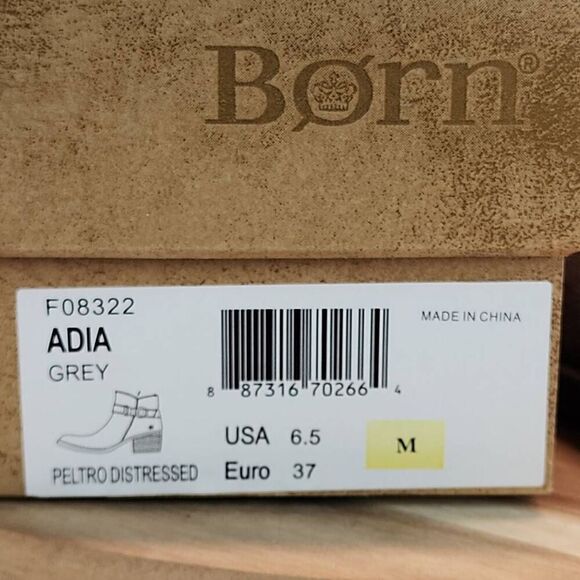 Børn Born ADIA Gray Womens Peltro Distressed Booties Size 6.5 M - Picture 12 of 12